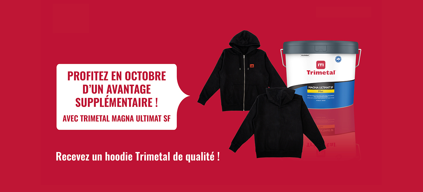 Promotie van pot Magna Ultimat SF en een zwarte hoodie trui