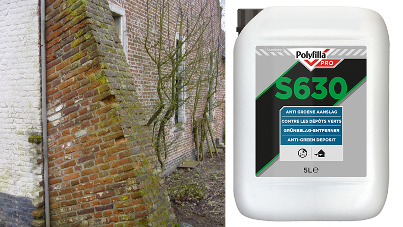 verwijder groenaanslag met polyfilla pro S705