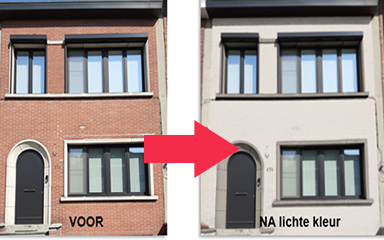 voor-na ingekleurde gevel lichte kleur