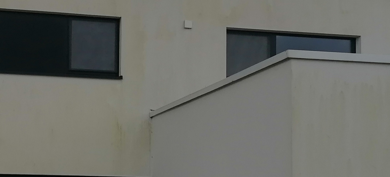 buitengevel met groenaanslag