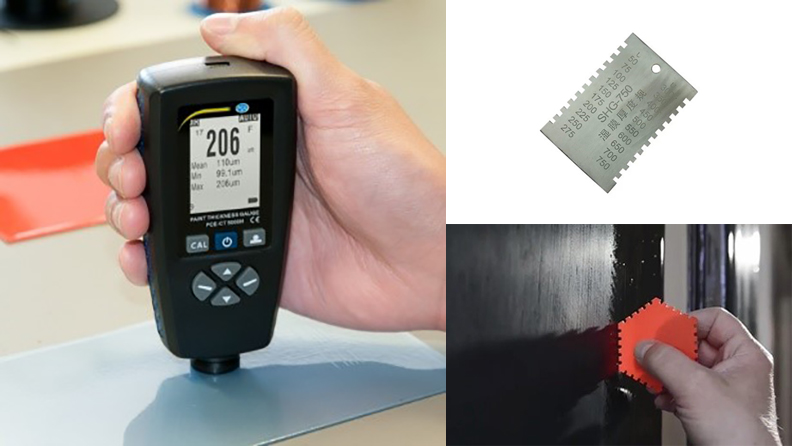 verschillende soorten laagdikte meters. Digitale meters en laagdiktekam